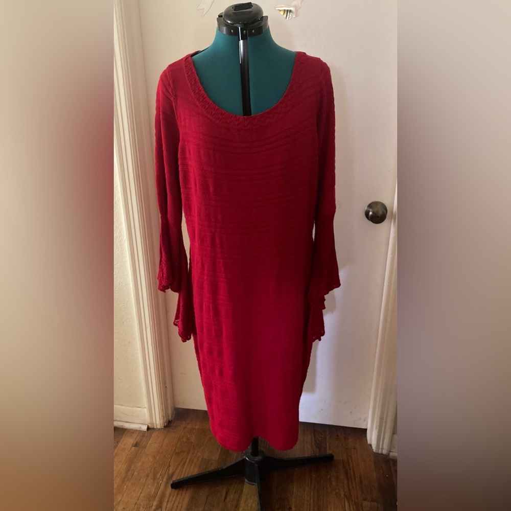 Knit red dress